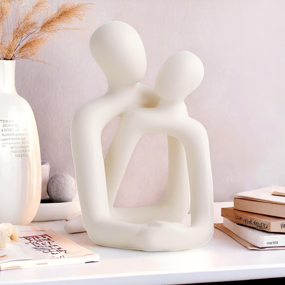 Resin Art Lamp - Escultura Abstracta de Pareja Abrazándose, Figurita