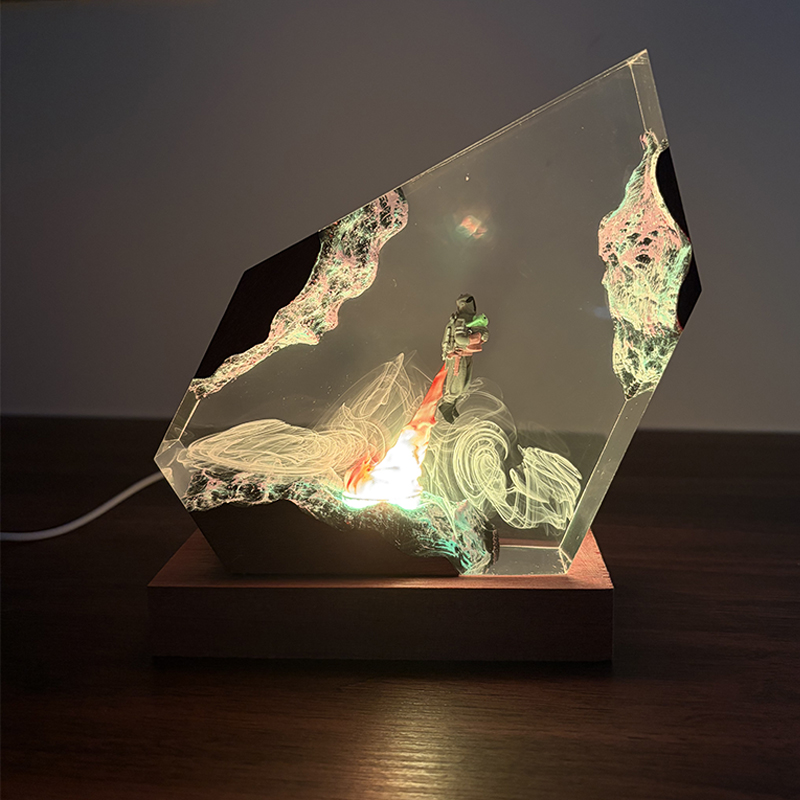 Lámpara de Mesa de Resina con  - Resin Art Lamp reseña y precio